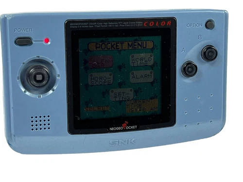 Vintage Neo Geo Pocket Color Console Handheld Platinum Blue Tested Working 100%