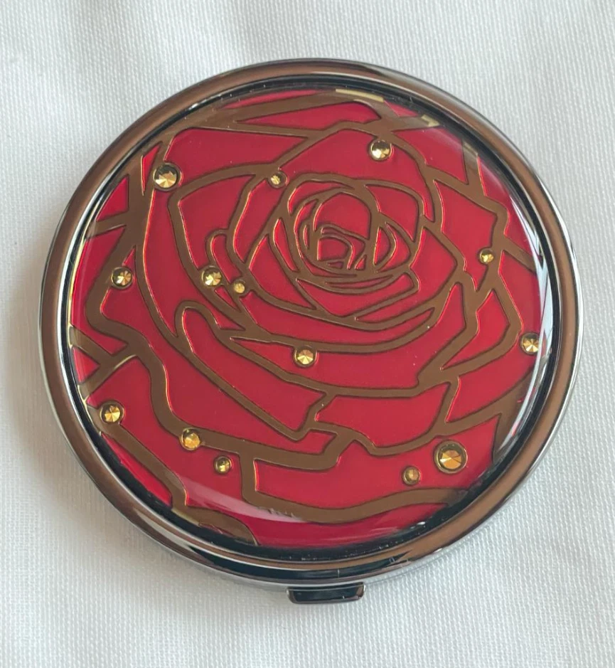 Espejo y estuche Lara Bohinc Design Shiseido Hanatsubaki 2003 Noble Rose premio difícil de encontrar Foto 3 de 4