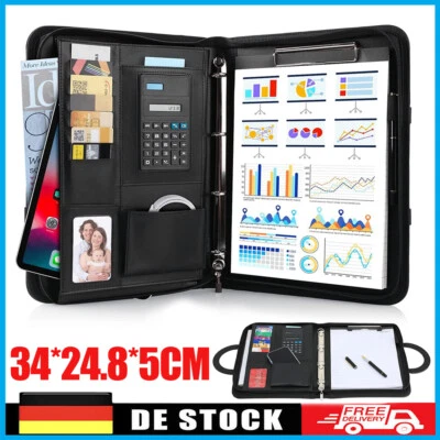 MARKENLOS Schreibmappe A4 Leder Ordner Mappe Klemmbrettmappe Dokumentenmappe Mit Stift
