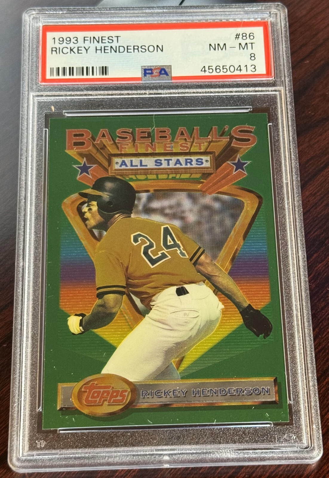 1993 RICKEY HENDERSON FINEST #86 PSA 8 ATHLETICS HOF (413)