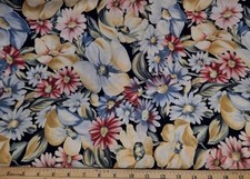 THIMBLEBERRIES Fabric - HIGH COUNTRY - Large Floral on Black - HALF Yard 18"