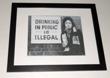 Large Framed Billy Joel "Drinking in Public" with Beer Promo Print 1973 24"x20"