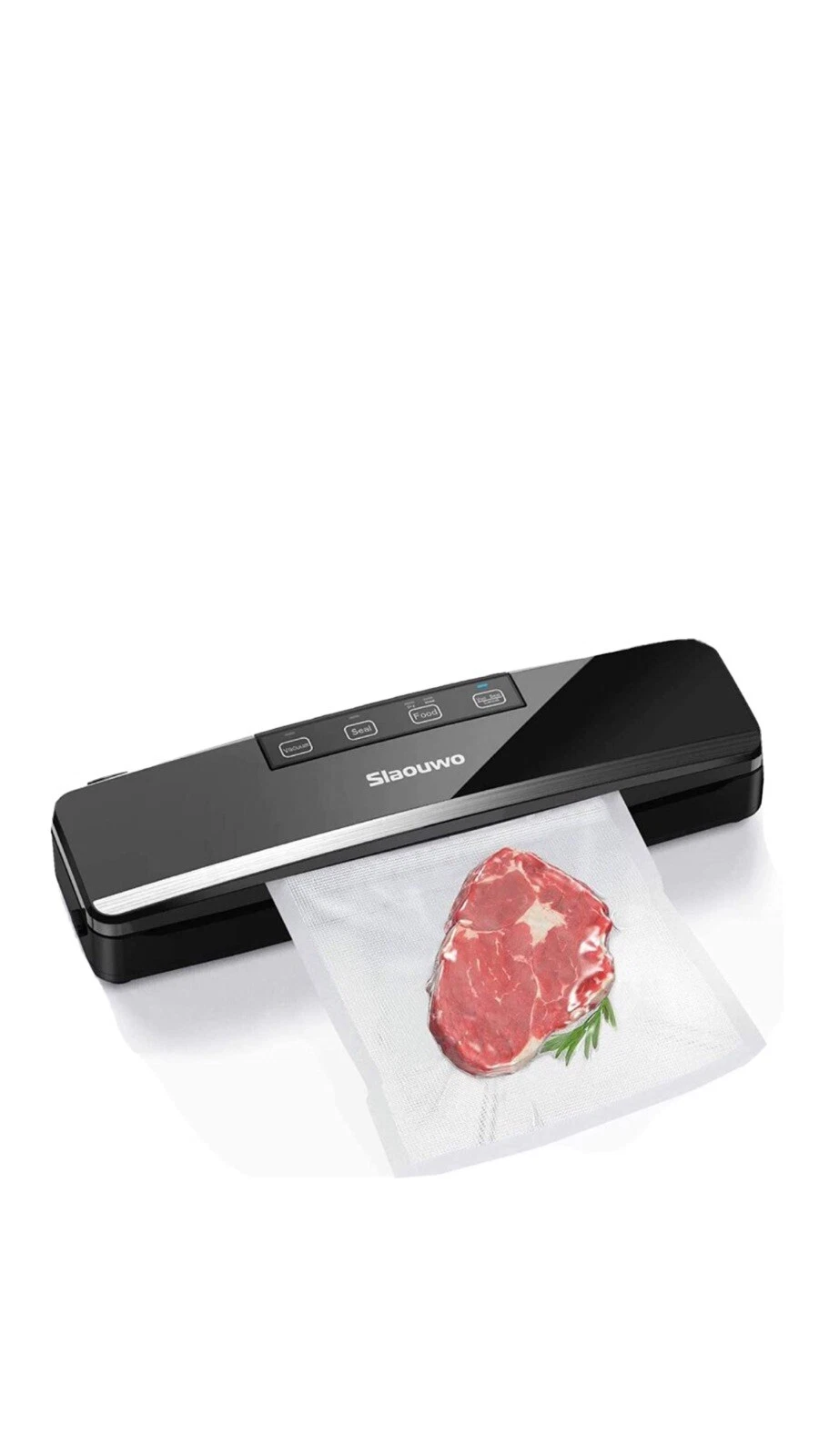 Slaouwo V2 Vacuum Sealer Machine Automatic Food Saver with Starter Kit, Black
