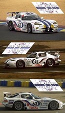 Decals Chrysler Viper GTS Le Mans 1997 1:32 1:24 1:43 1:18 Dodge slot decals