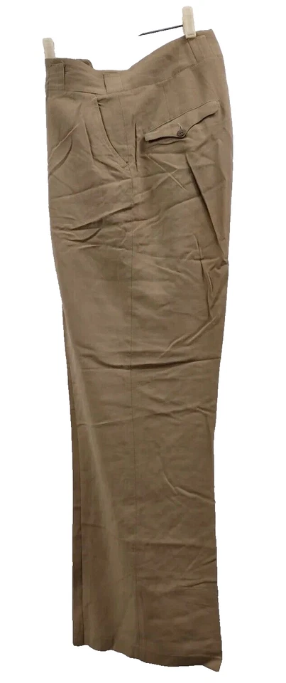 Vintage Mens 1940s Military Pants Beige Slacks Gabardine Wool Waist 29 Inseam 29 - Image 3 of 4
