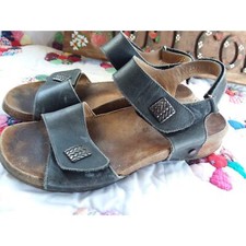 Haflinger Bella Women's 8/39 Sandal Double Strap black Leather