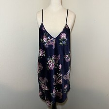 Vintage Intimate Moods Gorgeous Floral Polyester Satin Nightgown Nightie Size L