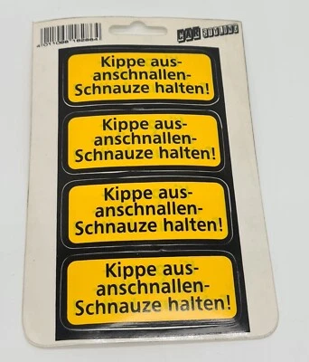 Autocollant sticker interdit de fumer basculer - attacher sa boucle - garder le museau ! 4x - Photo 1/2