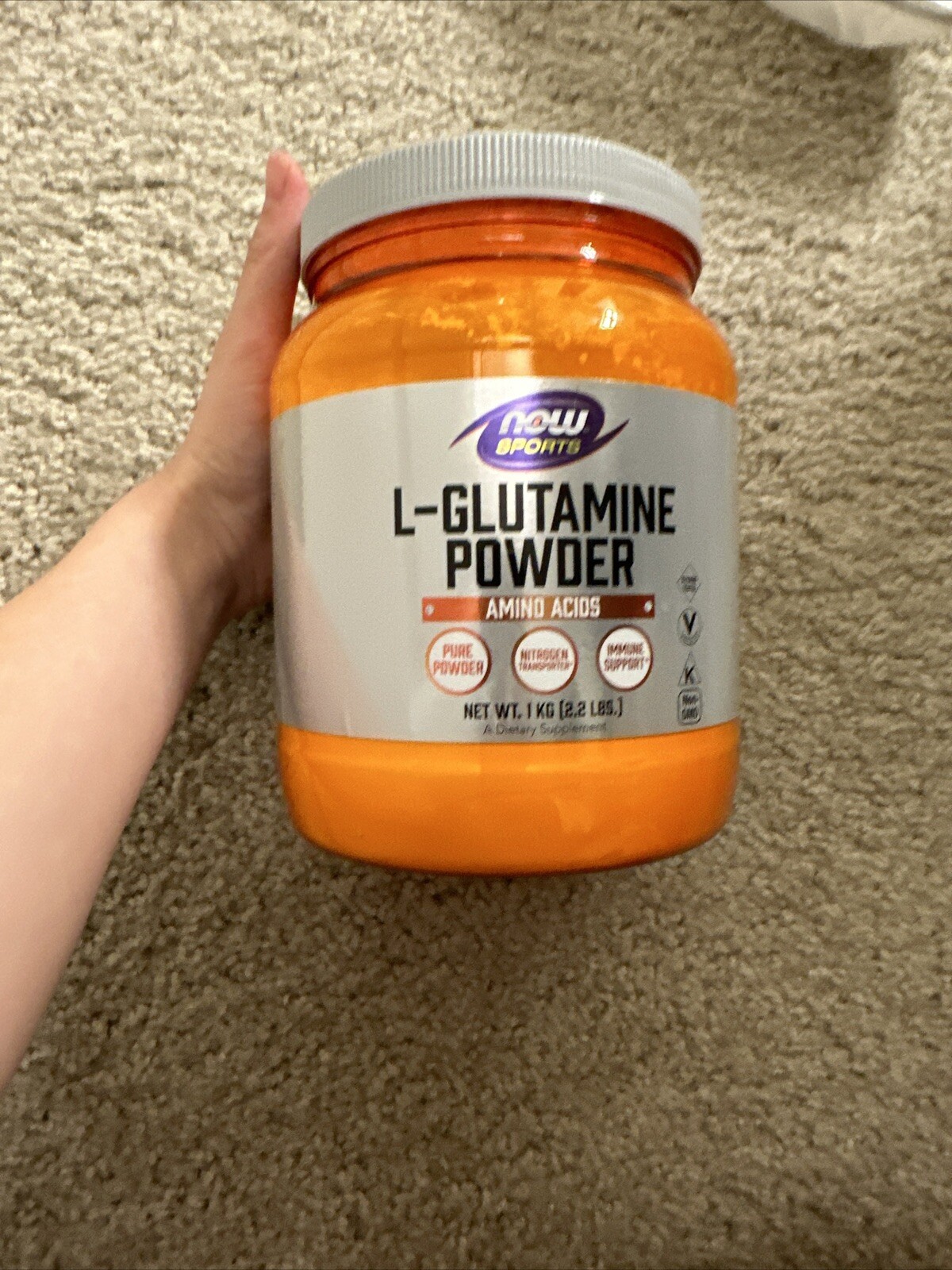 Now Foods Sports LGlutamine Powder 2.2lbs 1 kg GMP Quality Assured