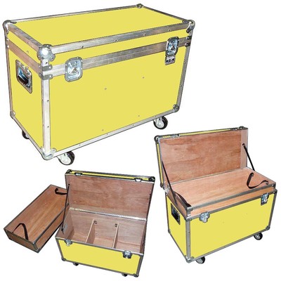 ATA ''BULLY'' Supply Trunk 1/4'' Case w/2 Dividers - Top Tray&Wheels - YELLOW CASE
