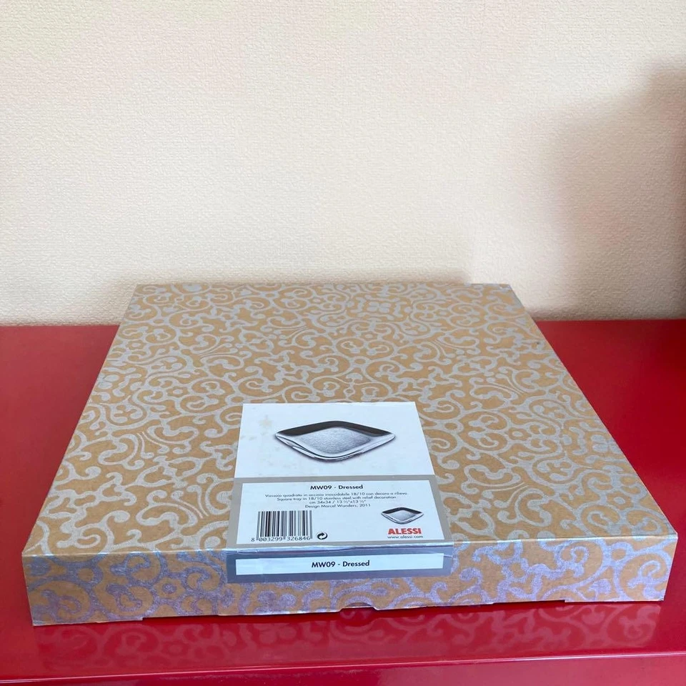 Bandeja quadrada vestida Alessi Marcel Wanders 2011 aço inoxidável com caixa usada - Imagem 2 de 4