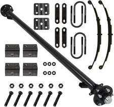3500lb Trailer Axle Kit Idler w/Hub Leaf/Springs/Hanger/U-Bolt Kit 61" HF 46" SC