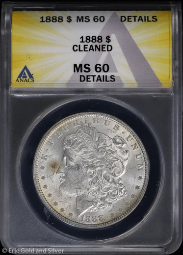 1888-P $1 Morgan Silver Dollar ANACS MS 60 Details | Uncirculated UNC