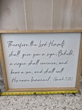 Isaiah 7:14 Immanuel Bible Verse Wood Framed Sign Christian Wall Decor