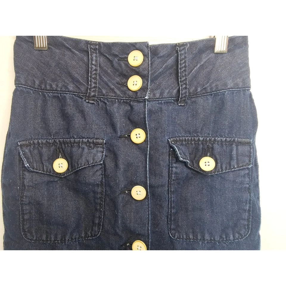 Falda vaquera Warhol Factory x Levi's botón frontal bolsillo utilitario lavado oscuro talla P Foto 2 de 4