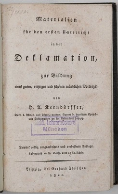 Deklamation mündlicher Vortrag Gedichtsammlung Unterricht 1820 - Bild 1 von 4