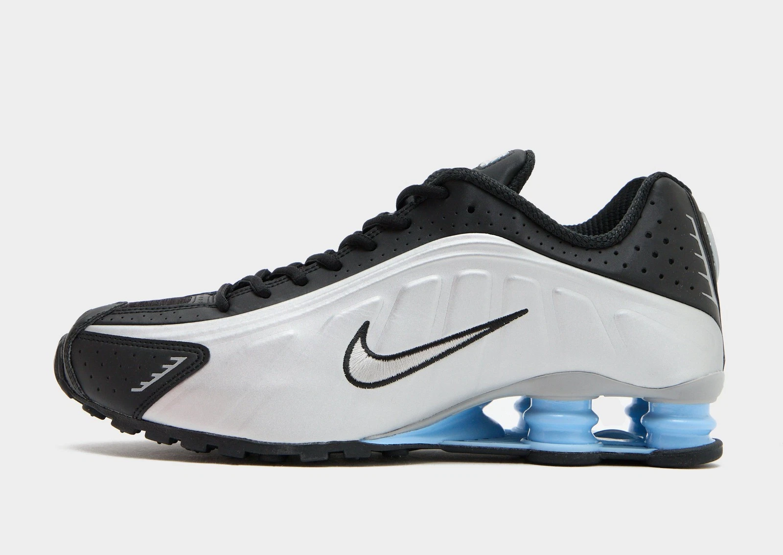 Authentic Nike Shox R4 ® ( Men Sizes: UK 10 & 11 ) Metallic Silver / Black