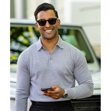 NWT Collars and Co Bellagio Three Button Long Sleeve Merino Polo Large