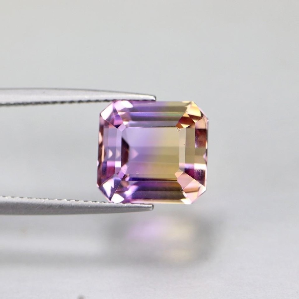 Amétrine Naturelle Du Brésil 4.39 Carats - Pierre Baguette Violette/jaune, Pure