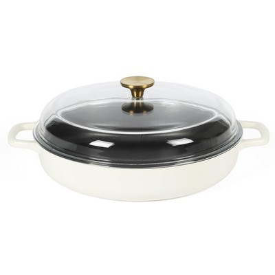 Kitchen Essentials Supper Club 3.75 Quart Enamel Cast Iron All In One Multi-P...
