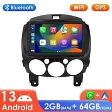9" Touch Screen Android 13.0 CarPlay 64GB Car Stereo Radio For Mazda 2 2007-2014