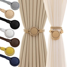 Curtain Tiebacks Magnetic Rope Curtain Tie Backs for Curtains 2 Pack Handmade Ou