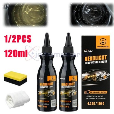 1/2x Nuan Automotive Headlight Restoration Kit Fast & Easy Car Headlight Cleaner