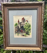 Vintage Quebec City, Porte St. Louis, Watercolor, signed, framed and matted.