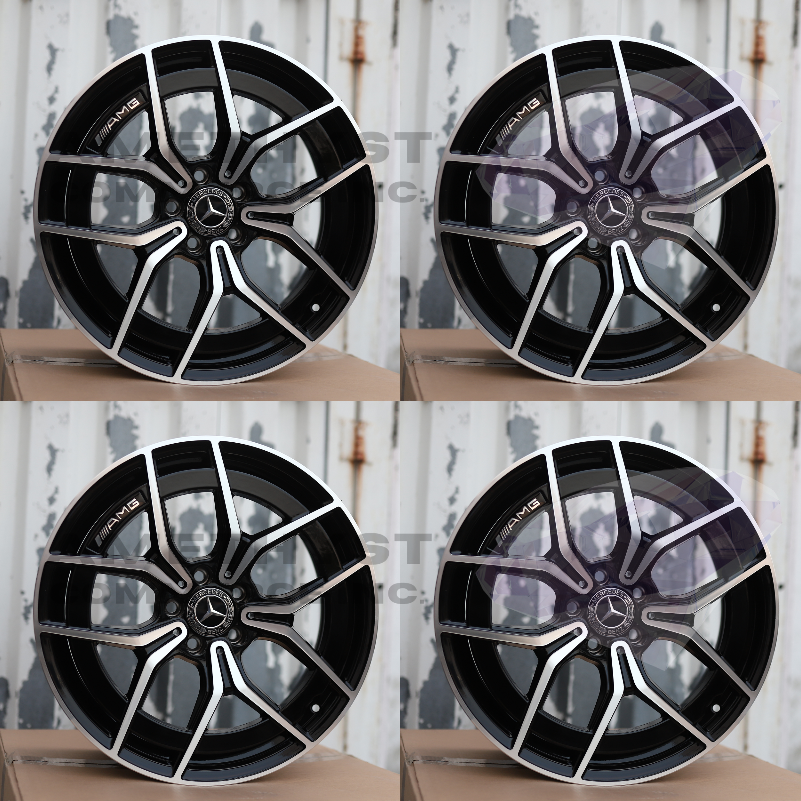 New Set 19 Inch Rims Wheels 19x8 +35 (5x112) CB: 66.6 Fits Mercedes ...