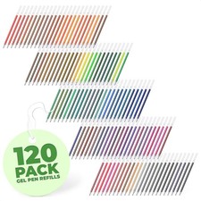 120 Pcs Glitter Gel Pen Refills for Adult Coloring - Colored Gel Pens Refills, 0