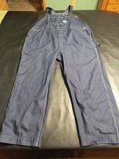 Vintage Sears Tradewear Union USA Made Perma-Prest Blue Denim Overalls Sz 50x30