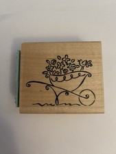 New Stampin Up Thanks A Bunch Flowers 2 Wood Mounted Rubber Stamp RS94