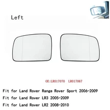 Left Side Rearview Mirror Glass for Land Rover Range Rover Sport 2006-2009