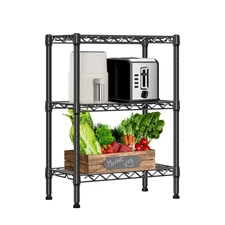 750 lbs 3 Tier Shelf Metal Storage Shelves Wire Rack Closet Organizers with P...