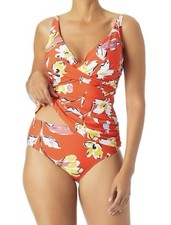 CATALINA WOMEN'S SWIMWEAR Size XL 16/18 FLORAL ADJUSTABLE STRAP 2 Piece