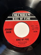 Johnny Cash Ring Of Fire Columbia 7 45 REISSUE VG