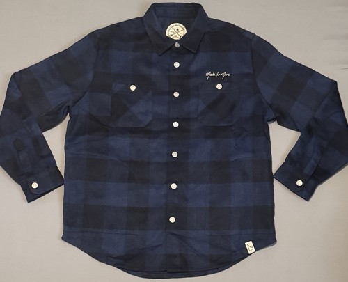 Perrine Man Press Idaho Hand Crafted Plaid Flannel Shacket Blue Men’s Large