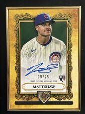 2025 Topps Gilded Matt Shaw Gallery of Gold RC Autograph /25 #GOG-MS