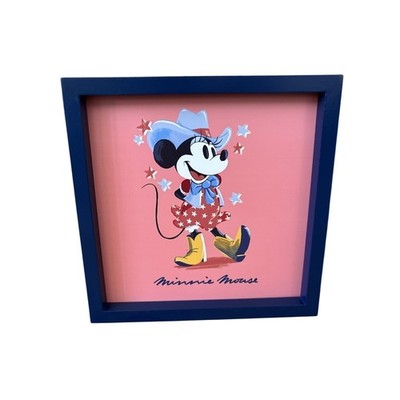 Disney Minnie Mouse Americana Cowgirl Picture Wall Art 8'' NEW