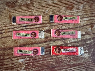 Vintage 1984 Topps Michael Jackson Bubble Gum Lot of 6 Sticks