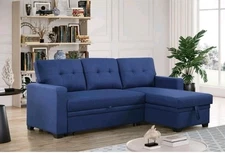 (New) Blue Sectional Sleeper Sofa w/ Storage Chaise – 2 of 3