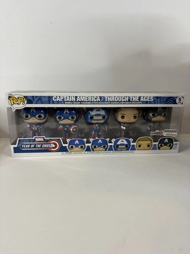 Funko Pop! Vinyl: Marvel Captain America Thought The Ages 5 Pack Amazon Excl