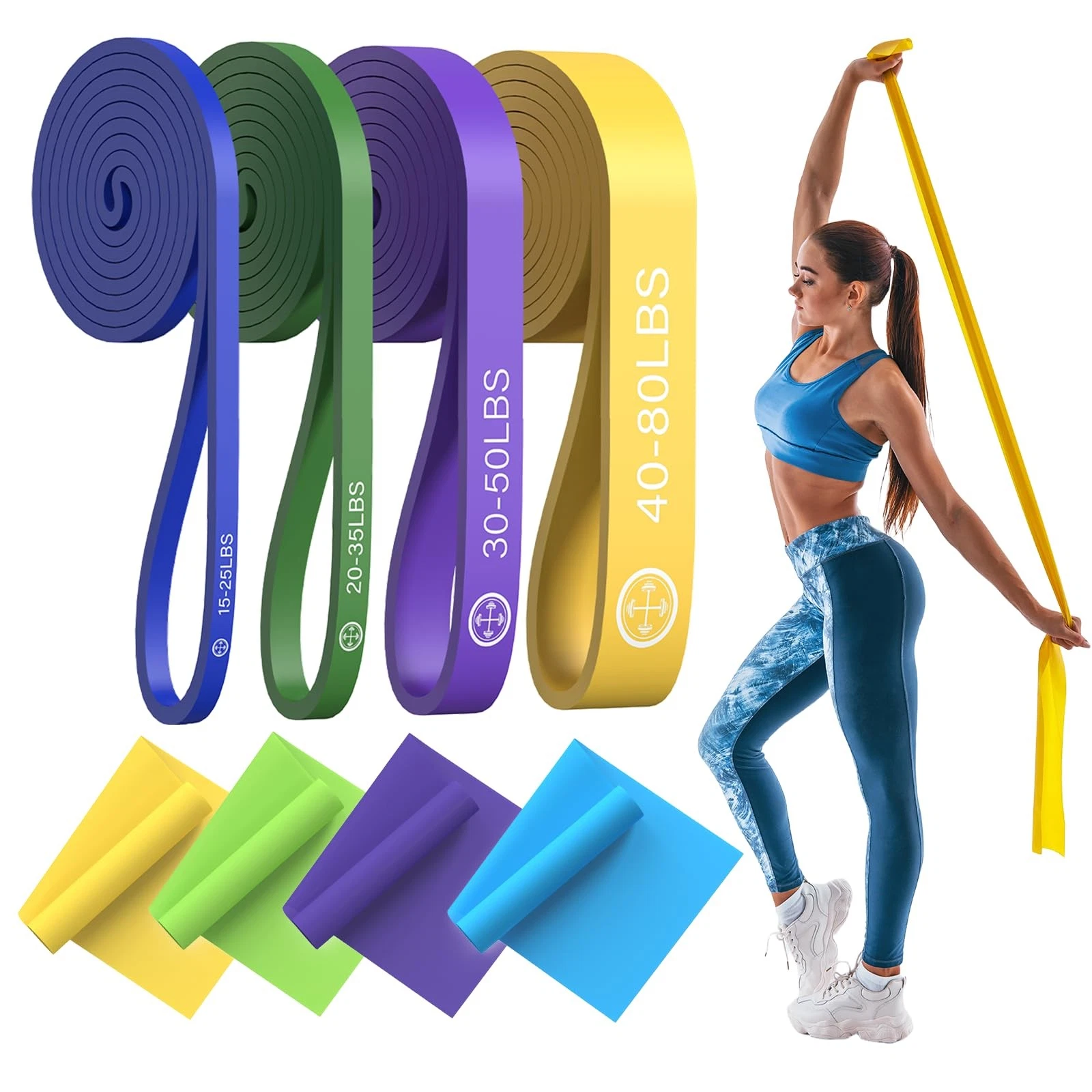 Exercise Bands，Set of 6 Resistance Bands for Working Out,Pull Up Bands Set,at...