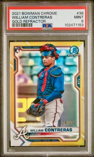 JERSEY NUMBER MATCH! 2021 Bowman Chrome William Contreras Gold Rookie 24/50! RC!