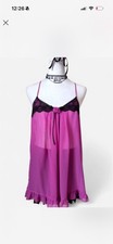 Apt. 9 Intimates Pink and Black Lace Babydoll Chemise Size M