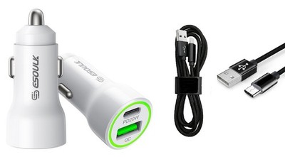 For Cricket Debut Flex 20W PD Car Charger w 3ft A to Type C Cable