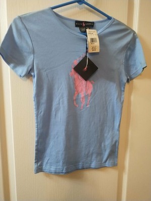 Ralph Lauren Womens Ladies Big Pony top shirt Slim Fit M $ 65 NWT