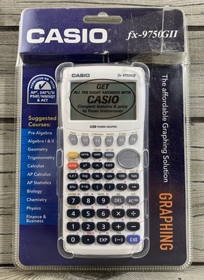 Casio FX-9750GII Graphing Calculator, Math Home School College Office - White