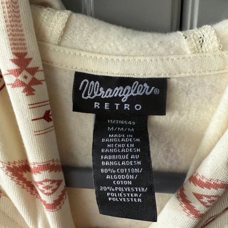 Moletom com capuz Wrangler retrô feminino logotipo sudoeste pulôver, rosa creme, M - Imagem 2 de 4