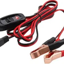 8FT 16AWG Wire Harness with On/Off Switch Gold Alligator Clips, 12V Golden